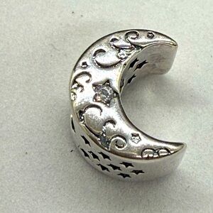 Elegant Silver Crescent Moon Bracelet Charm